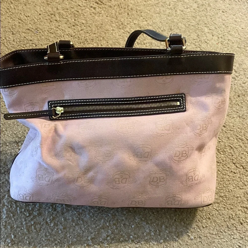 Dooney & Bourke Pink and Brown East/West Shoulder Bag - Picture 2 of 9